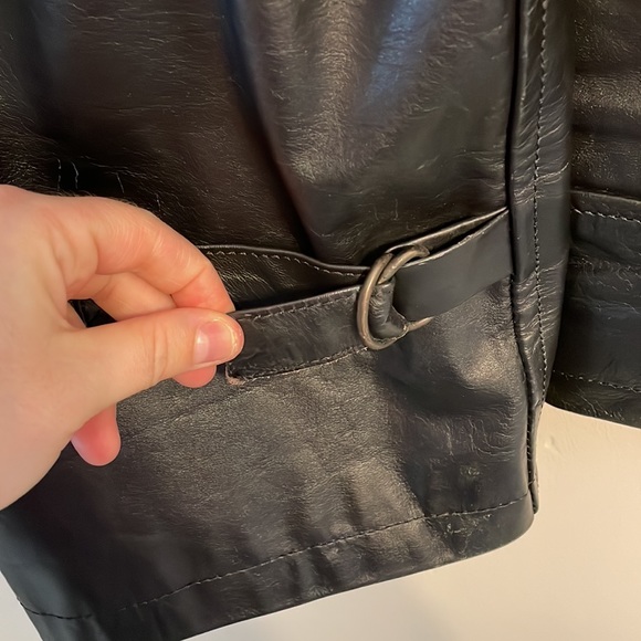 Vintage “BORN TO BE FREE” 90s all leather moto jacket - Picture 7 of 15